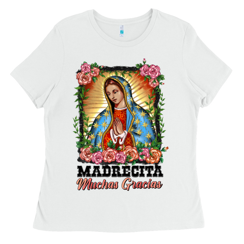 Madrecita Muchas Gracias Lady Of Guadalupe Ladies Tee by BarkalooDesign | Teevron
