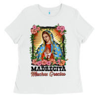 White madrecita muchas gracias lady of Guadalupe Ladies Tee - BarkalooDesign