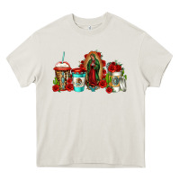 Cream lady of guadalupe coffee Heavy Core Tee - Jasminsmagicworld
