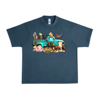 Midnight Navy Farm Animals Truck Urban Heavy Tee - BundleAndBundleShop