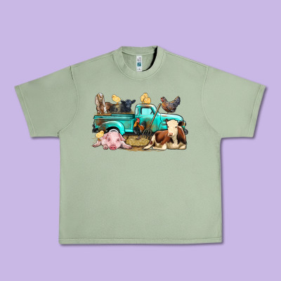 Farm Animals Truck Urban Heavy Tee Designed By Bundleandbundleshop