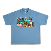 Pebble Blue Farm Animals Truck Urban Heavy Tee - BundleAndBundleShop