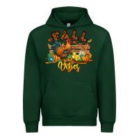 Forest Green Fall Vibes Urban Hoodie - CowhideDigitalArt