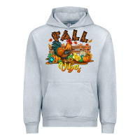 Heather Grey Fall Vibes Urban Hoodie - CowhideDigitalArt
