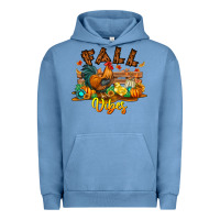 Pigment Pebble Blue Fall Vibes Urban Hoodie - CowhideDigitalArt