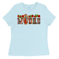 Baby Blue madre lady of guadelupe Ladies Tee - BarkalooDesign