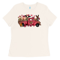 Bone valentines day leopard farm animals truck Ladies Tee - Jasminsmagicworld