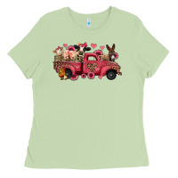 Matcha valentines day leopard farm animals truck Ladies Tee - Jasminsmagicworld