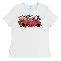 White valentines day leopard farm animals truck Ladies Tee - Jasminsmagicworld