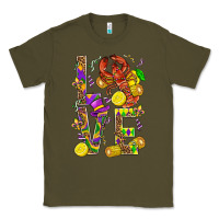 Army Green Love Crawfish Mardi Gras Classic Tee - BundleAndBundleShop