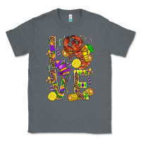 Charcoal Heather Love Crawfish Mardi Gras Classic Tee - BundleAndBundleShop