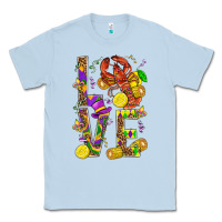 Dusty Blue Love Crawfish Mardi Gras Classic Tee - BundleAndBundleShop