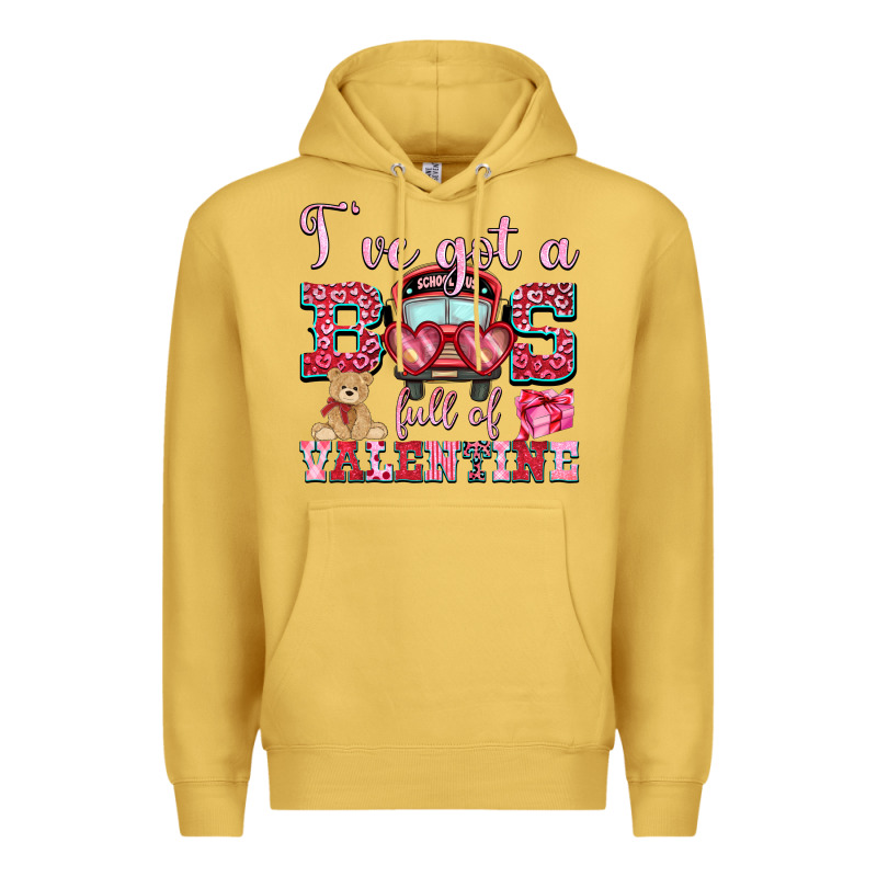 I've Got A Bus Full Of Valentine Premium Hoodie by OliviaCreatesArt | Teevron