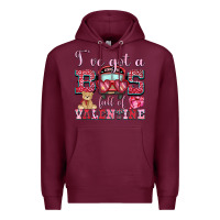 Burgundy i've got a bus full of valentine Premium Hoodie - OliviaCreatesArt