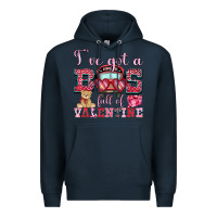 Navy i've got a bus full of valentine Premium Hoodie - OliviaCreatesArt