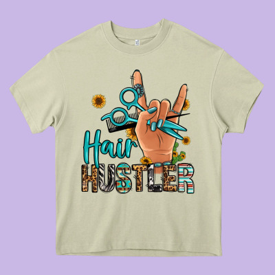 Hair Hustler Heavy Core Tee Designed By Jasminsmagicworld