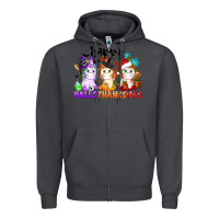 Smoke happy hallothanksmas unicorn Zipper Hoodie - CowGirlArtShop
