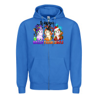 True Royal happy hallothanksmas unicorn Zipper Hoodie - CowGirlArtShop
