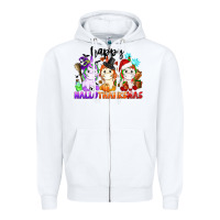 White happy hallothanksmas unicorn Zipper Hoodie - CowGirlArtShop