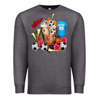 Charcoal Heather Soccer Cold Drink Frappe Premium Sweatshirt - FaDigitalArtStudio