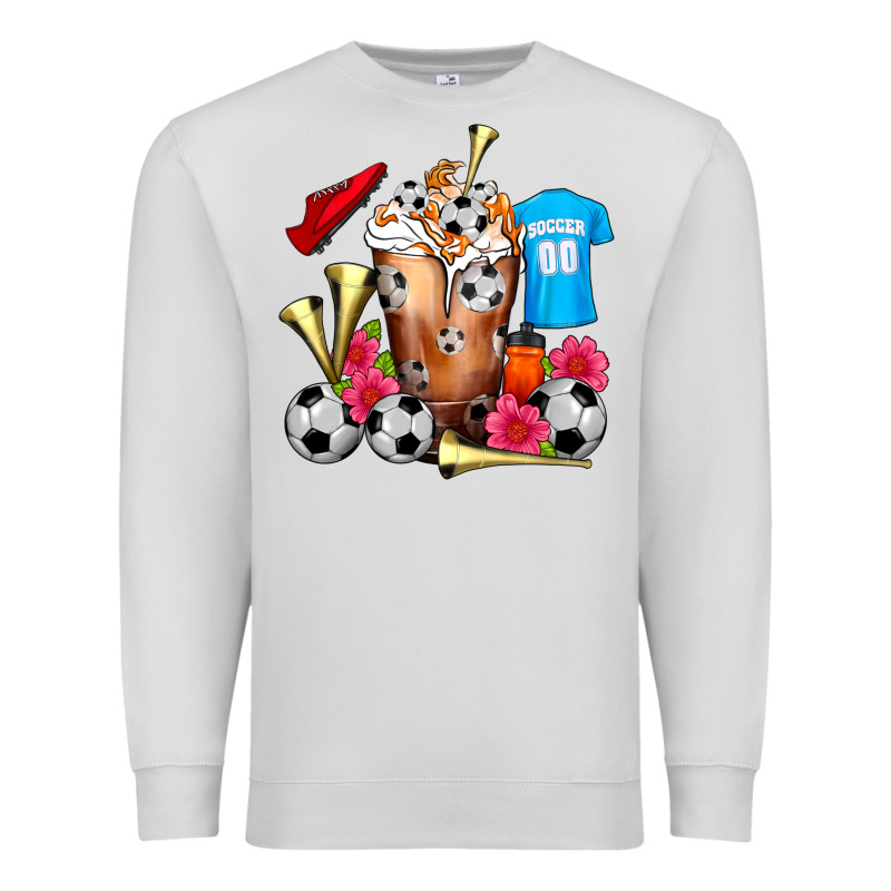 Soccer Cold Drink Frappe Premium Sweatshirt by FaDigitalArtStudio | Teevron