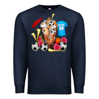 Navy Soccer Cold Drink Frappe Premium Sweatshirt - FaDigitalArtStudio