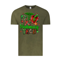 Vintage Olive christmas rx pharmacy tech Vintage Tee - MaliasSmallBusiness