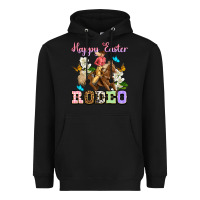 Black Happy Easter rodeo cowgirl Heavyweight Hoodie - OliviaCreatesArt