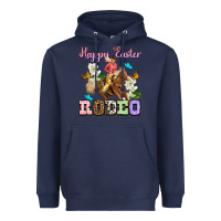 Navy Happy Easter rodeo cowgirl Heavyweight Hoodie - OliviaCreatesArt