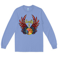 Colony Blue angel wings softball Long Sleeve Tee - Jasminsmagicworld