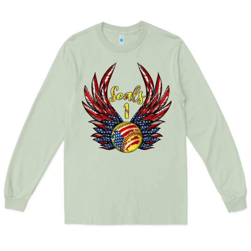 Angel Wings Softball Long Sleeve Tee by Jasminsmagicworld | Teevron