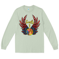 Matcha angel wings softball Long Sleeve Tee - Jasminsmagicworld