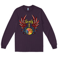 Plum angel wings softball Long Sleeve Tee - Jasminsmagicworld