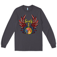 Smoke angel wings softball Long Sleeve Tee - Jasminsmagicworld