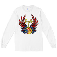 White angel wings softball Long Sleeve Tee - Jasminsmagicworld
