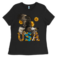 Black Western Usa Eagle Ladies Tee - LillyAllenDesigns