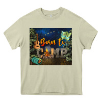Mossy born to camp Heavy Core Tee - NancyCooperArtShop