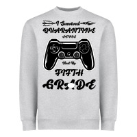 Heather Grey I Survived Quarantine Level Next Fifth Grade Heavyweight Sweatshirt - Bettercallsaul