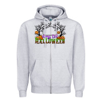 Heather Grey days till halloween Zipper Hoodie - CowGirlArtShop