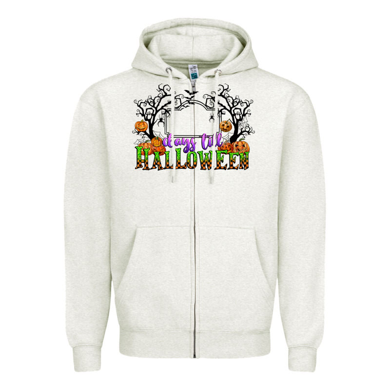 Days Till Halloween Zipper Hoodie by CowGirlArtShop | Teevron