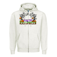 Oatmeal Heather days till halloween Zipper Hoodie - CowGirlArtShop