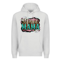 Dove Grey blessed mama Premium Hoodie - OliviaCreatesArt