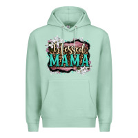 Seafoam blessed mama Premium Hoodie - OliviaCreatesArt