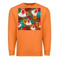 Carrot western  chicken with sunflowers seamless pattern Premium Sweatshirt - FaDigitalArtStudio