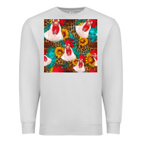 Dove Grey western  chicken with sunflowers seamless pattern Premium Sweatshirt - FaDigitalArtStudio