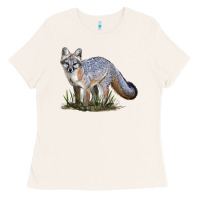 Bone Gray Fox Ladies Tee - LillyAllenDesigns