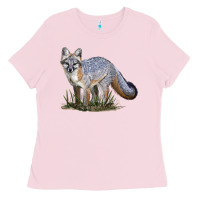 Bubblegum Pink Gray Fox Ladies Tee - LillyAllenDesigns
