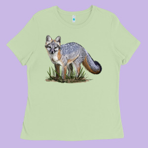 Gray Fox Ladies Tee Designed By Lillyallendesigns