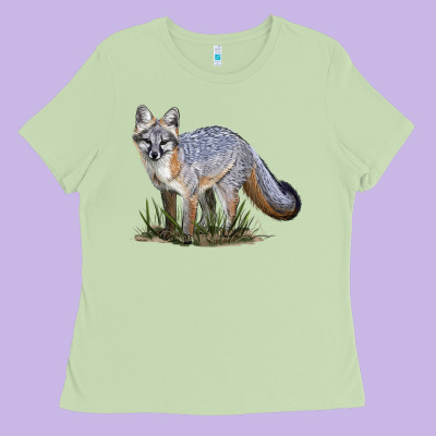 Gray Fox Ladies Tee Designed By Lillyallendesigns