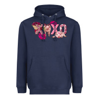 Navy Valentine's Day pig xoxo Heavyweight Hoodie - FaDigitalArtStudio